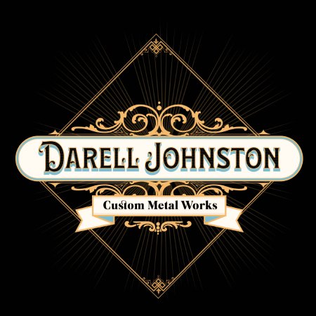 Ornate diamond-shaped logo for Darell Johnston Custom Metal Works