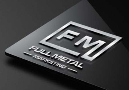 Dimensional brand mark mockup on a high-gloss surface