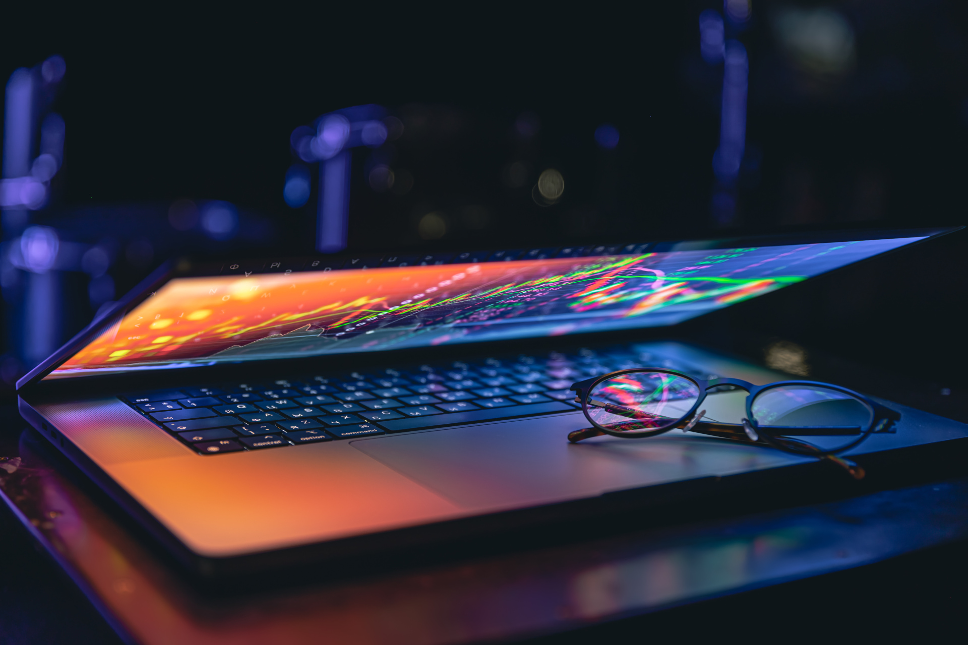Laptop displaying analytics dashboard